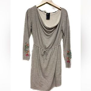 Dolan Anthropology Flower Embroidery T-Shirt Sweater Dress